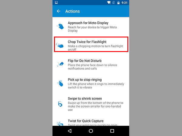 Chop Twice For Flashlight