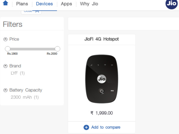 Reliance Jio Starts Selling LYF Smartphones on its E-commerce Store