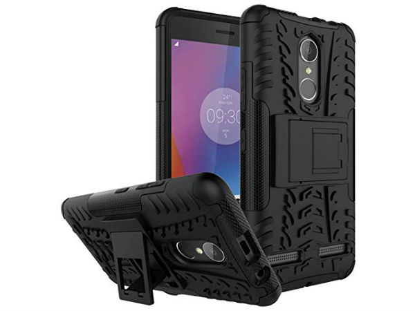 Chevron Military Grade Armor Kick Stand Back Cover Case for Lenovo K6 Power ,Black (Chev Shield)