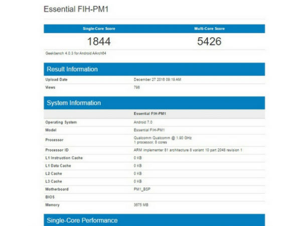 Andy Rubin’s smartphone with SD835 SoC appears on benchmark listing