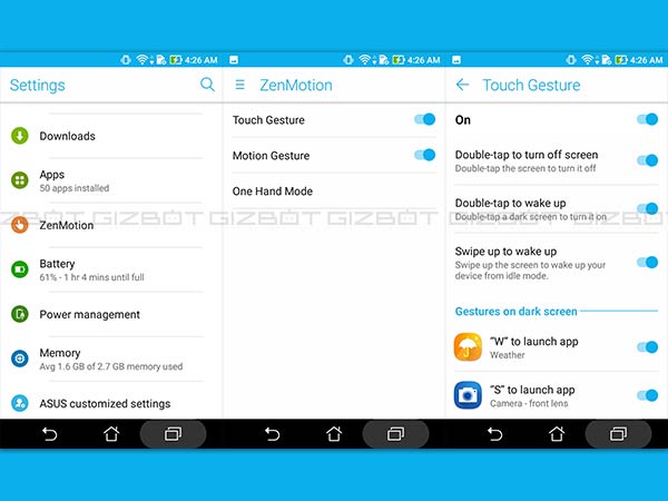 Activate Touch Gestures Such as Double Tap to Wake, Sleep, etc.
