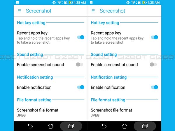 Take Screenshots with Recent Apps Key