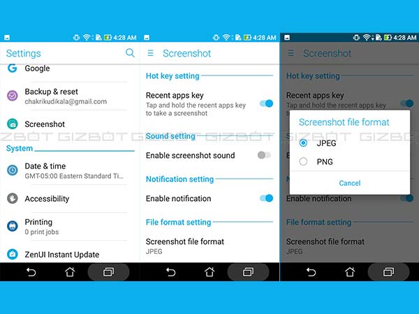 Change Screenshot File Format