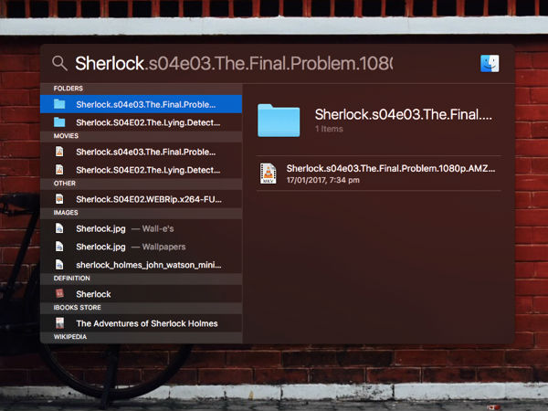 Use Spotlight to search files