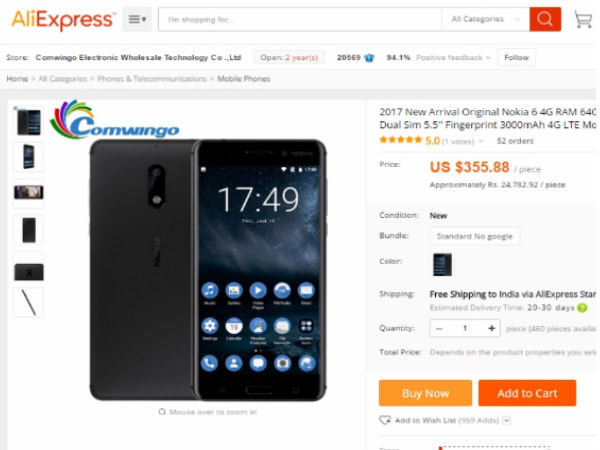 Original Nokia 6 Android 7.0 Octa Core now Available in Aliexpress
