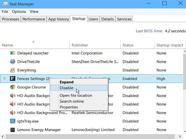 Disable unnecessary startup programs