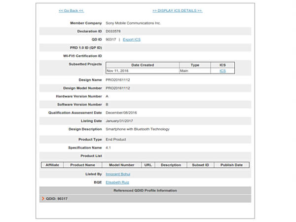 Bluetooth SIG listing reveals a mysterious Sony smartphone 