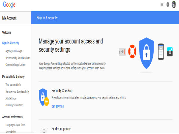 Sign-in and Security