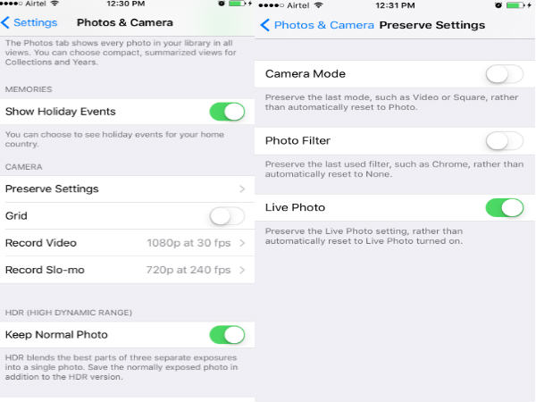 How to disable the Live Photo feature and make it default: