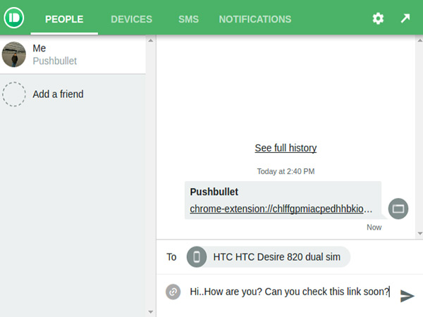 To send links and Files: