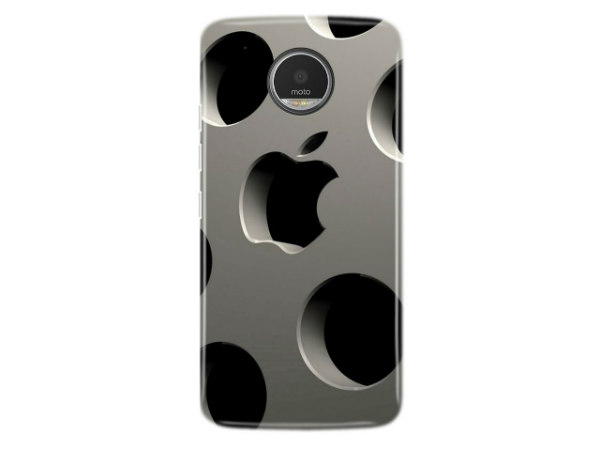 Motorola Moto G5 Plus Cover and Case (Grey and Black Apple Logo)