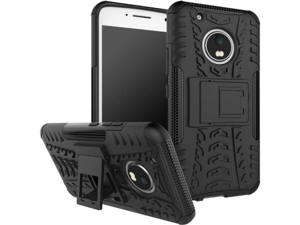 S-Line Back Cover for Moto G5 Plus  (Black)