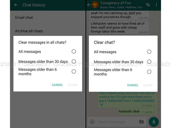Clear Your chat history 