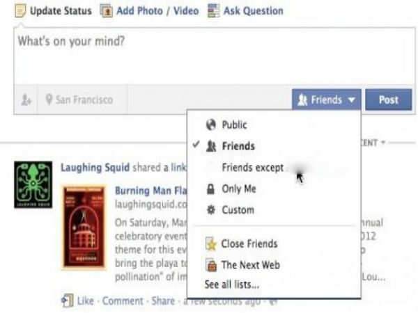 Hide posts from some people on your friend list