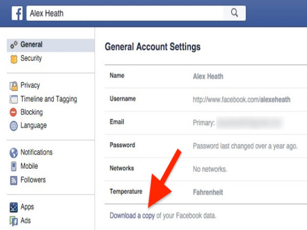Download all your Facebook data