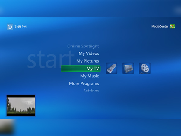 2. Windows Media Center