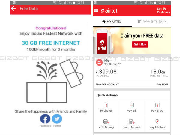 Airtel offers up to 30GB free 4G data to postpaid users
