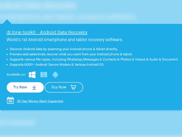 Recover lost photos on your Android smartphone with Dr. Fone app