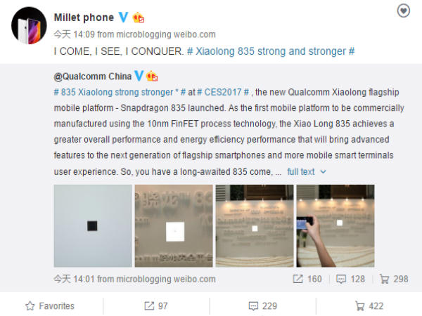 Xiaomi Mi 6 could indeed feature SD 835
