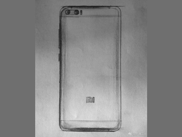 Xiaomi Mi 6 sketches show the dual camera setup at its rear