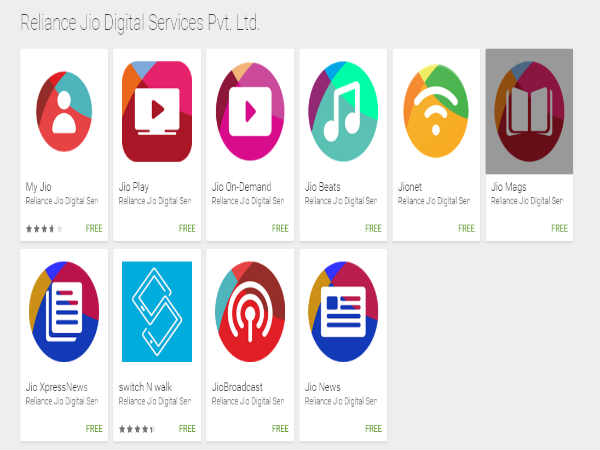 Jio suite of apps 