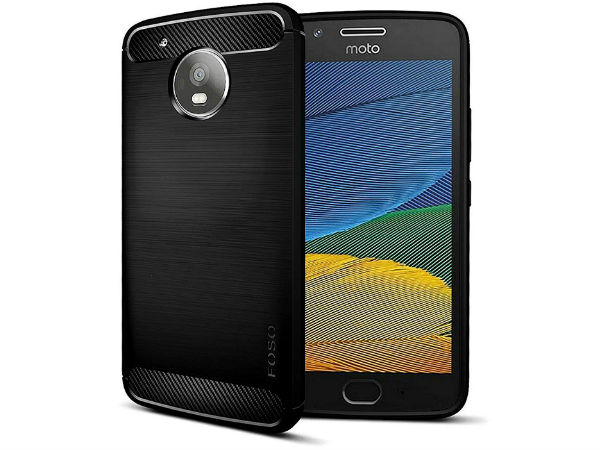 FOSO Back Cover Case for Moto G5 Carbon Fiber Shock Proof case