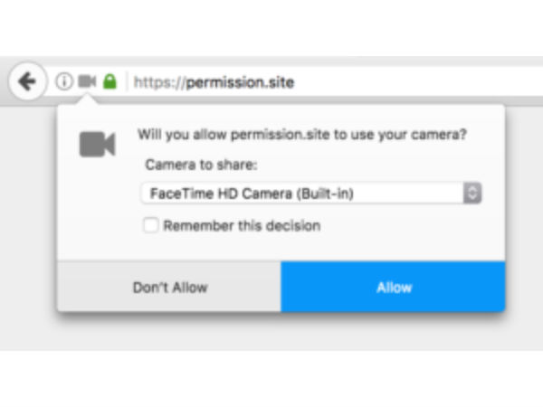 Control website's permission