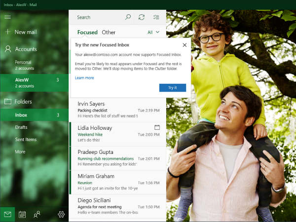 The biggest addition is Focused Inbox