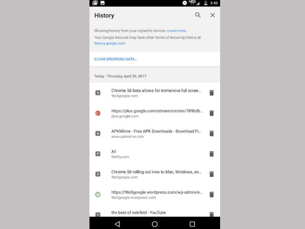 Redesigned History Page and New Tabs Feature