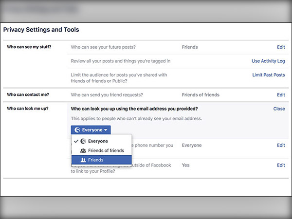 How to prevent others from finding your Facebook account easily