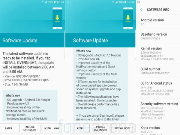 Nougat update starts rolling out to Galaxy S6/S6 Edge in India