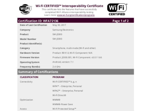 Samsung Galaxy J3 (2017) will come with Android 7.1 out-of-the-box