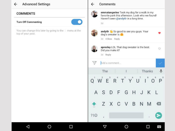 Control the Comments
