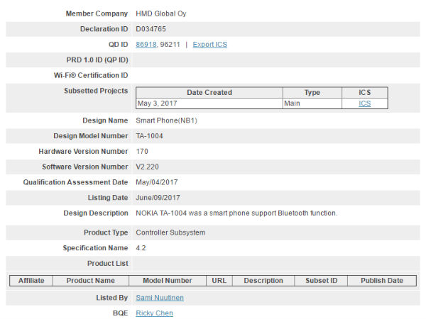 Nokia 9 clears Bluetooth certification with 4GB RAM and Snapdragon 835