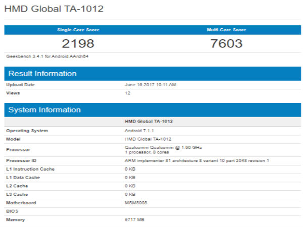 Nokia 9 variant with 6GB RAM spotted on Geekbench once again