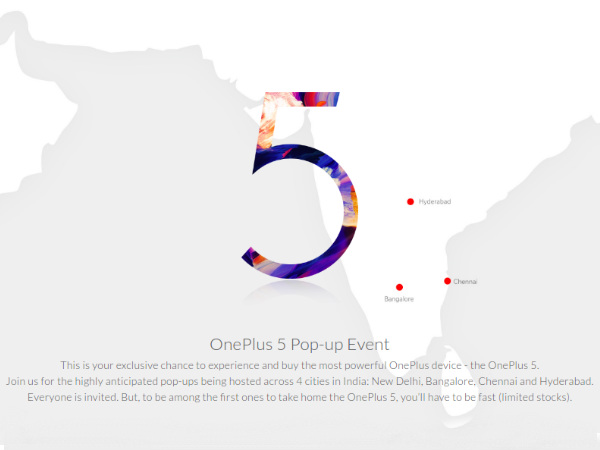 OnePlus 5 Pop-up event in India: Location, Date, and Time