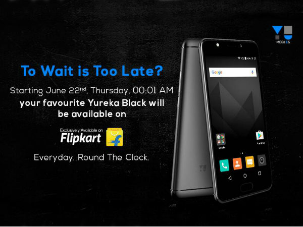 Yureka Black to go on open sale from 22nd June onwards on Flipkart