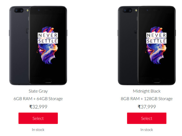 OnePlus 5 Midnight Black 8GB+128GB variant  is back in stock