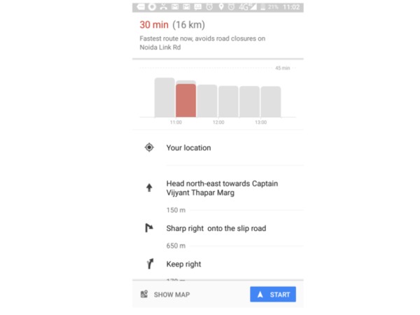 Google Maps now features traffic prediction to a destination
