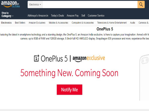 Gold OnePlus 5 coming next week; to be an Amazon India exclusive