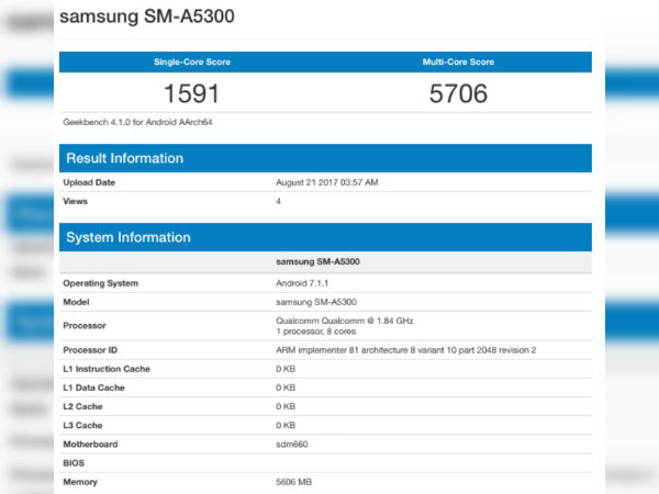 New Samsung phone with Snapdragon 660, 6GB RAM spotted online