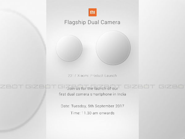 Xiaomi Mi 5X India launch pegged for September 5, invites are out