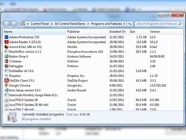 Uninstall unwanted software