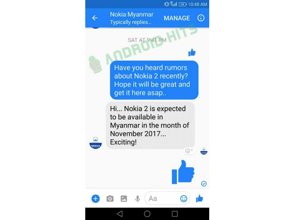 Nokia 2 launch set for November, hints official Facebook account