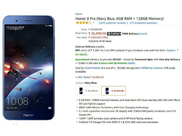 Honor 8 Pro gets a price cut of Rs. 3,000, now available at Rs 26,999