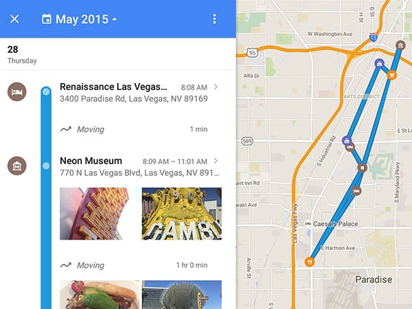 In order to see where you traveled, 