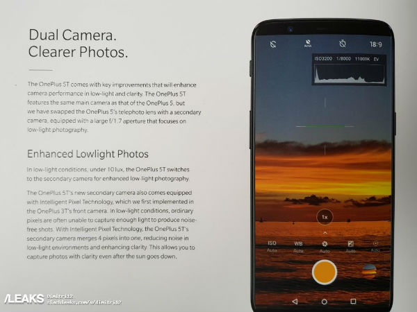 OnePlus 5T camera details