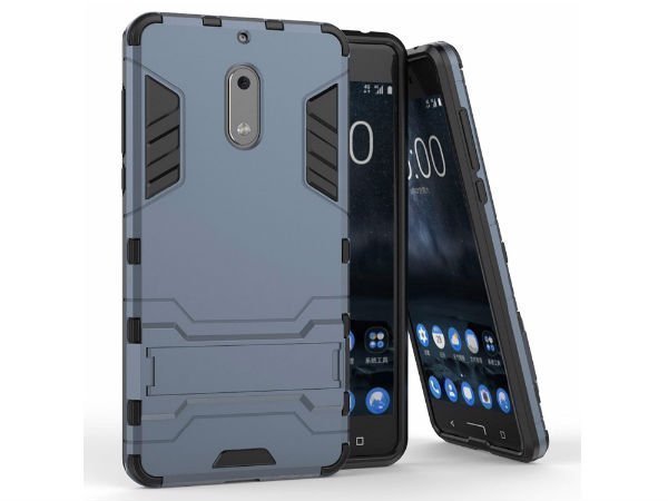 DMG Nokia 6 Back Cover, Sturdy Hybrid Kick Stand Armour Back Cover Case