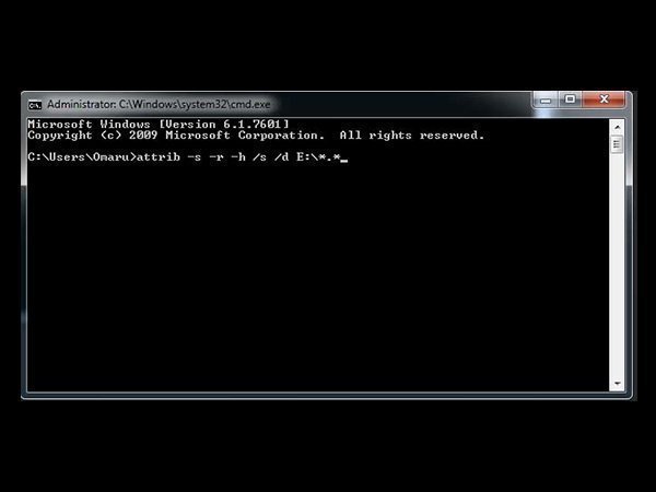 Hide files using command prompt