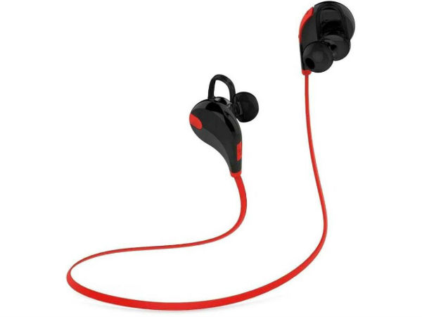 Vellora Jogger QY7-013 Headphone  (Red, In the Ear)